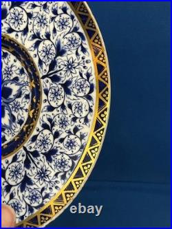 Royal Crown Derby, Derby Lily- Antique Cup & Saucer Blue Florals And Gold Decor