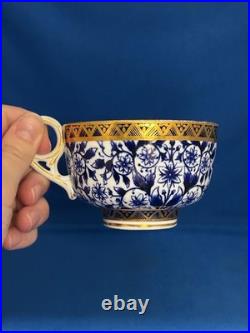 Royal Crown Derby, Derby Lily- Antique Cup & Saucer Blue Florals And Gold Decor