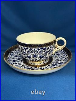 Royal Crown Derby, Derby Lily- Antique Cup & Saucer (with Defect) Gold Decor