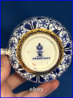 Royal Crown Derby, Derby Lily- Antique Cup & Saucer (with Defect) Gold Decor