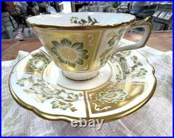 Royal Crown Derby Derby Panel Green Breakfast Cup & Saucer, NEW, 11 oz