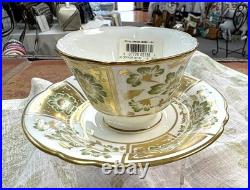 Royal Crown Derby Derby Panel Green Teacup & Saucer, NEW