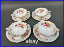 Royal Crown Derby Derby Posies Soup Bowl And Saucer Set Of 4 Bone China England