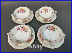Royal Crown Derby Derby Posies Soup Bowl And Saucer Set Of 4 Bone China England
