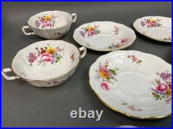 Royal Crown Derby Derby Posies Soup Bowl And Saucer Set Of 4 Bone China England