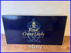 Royal Crown Derby Diamond Jubilee Pair of Dove Paperweights Limited Ed In Box