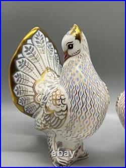 Royal Crown Derby Diamond Jubilee Pair of Dove Paperweights Limited Ed In Box