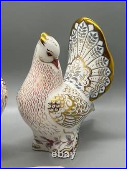 Royal Crown Derby Diamond Jubilee Pair of Dove Paperweights Limited Ed In Box