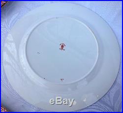 Royal Crown Derby Dinner Plates 2150 IMARI FLOW BLUE China England Set of 6