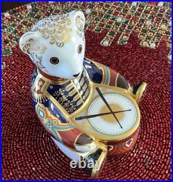 Royal Crown Derby'Drummer Bear' Paperweight 1st Quality Gold Stopper 5 Height Royal Crown Derby'Drummer Bear' Paperweight 1st Quality Gold Stopper 5 Height