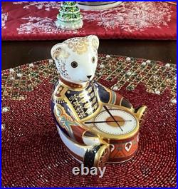Royal Crown Derby'Drummer Bear' Paperweight 1st Quality Gold Stopper 5 Height