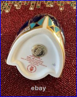 Royal Crown Derby'Drummer Bear' Paperweight 1st Quality Gold Stopper 5 Height