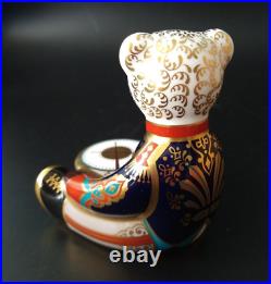 Royal Crown Derby Drummer Bear Paperweight Rare LXII Stamp Gold Stopper