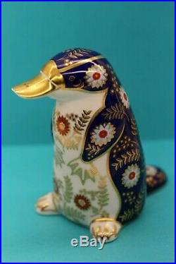 Royal Crown Derby Duck Billed Platypus Decorative Paperweight Silver plug