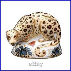 Royal Crown Derby Endangered Species Savannah Leopard Paperweight