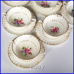 Royal Crown Derby England Ashby Cream Soup Bowls Saucers A945 Set of 10