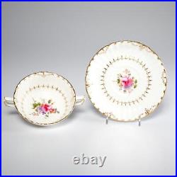 Royal Crown Derby England Ashby Cream Soup Bowls Saucers A945 Set of 10