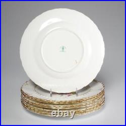 Royal Crown Derby England Ashby Floral Center Gilt Salad Plates 8.25 Set of 8 A