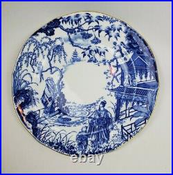 Royal Crown Derby England BLUE MIKADO Luncheon Plate 9 Gold Trimmed Stamped