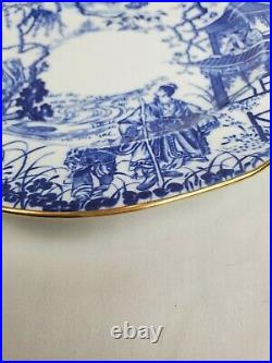 Royal Crown Derby England BLUE MIKADO Luncheon Plate 9 Gold Trimmed Stamped