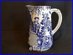 Royal Crown Derby England Blue Mikado 12 Oz Pitcher