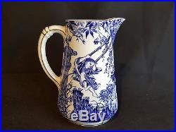 Royal Crown Derby England Blue Mikado 12 Oz Pitcher