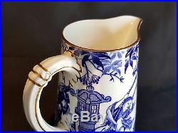 Royal Crown Derby England Blue Mikado 12 Oz Pitcher