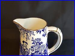 Royal Crown Derby England Blue Mikado 12 Oz Pitcher