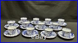 Royal Crown Derby England Blue Mikado Set of 12 Cups & Saucers See Description