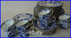 Royal Crown Derby England Bone China 40 Piece Set of Dishes Mikado Pattern