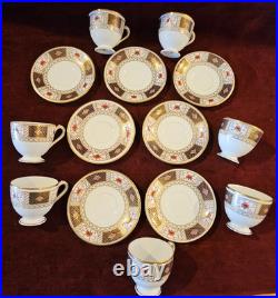 Royal Crown Derby England Bone China 7 Demitasse Cup & Saucer Sets DERBY BORDER
