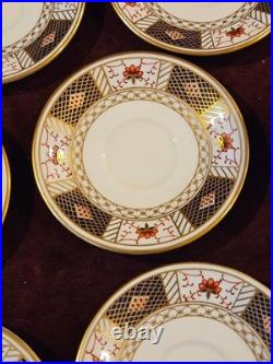 Royal Crown Derby England Bone China 7 Demitasse Cup & Saucer Sets DERBY BORDER