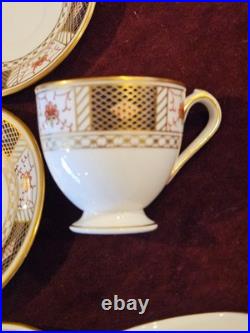 Royal Crown Derby England Bone China 7 Demitasse Cup & Saucer Sets DERBY BORDER
