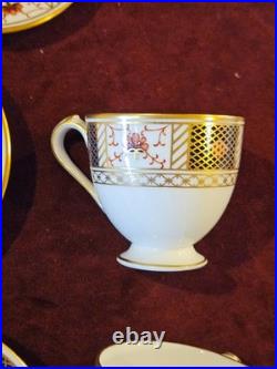 Royal Crown Derby England Bone China 7 Demitasse Cup & Saucer Sets DERBY BORDER
