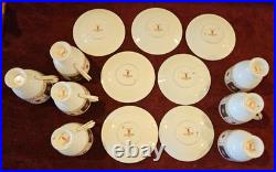 Royal Crown Derby England Bone China 7 Demitasse Cup & Saucer Sets DERBY BORDER