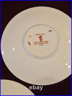 Royal Crown Derby England Bone China 7 Demitasse Cup & Saucer Sets DERBY BORDER