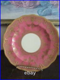 Royal Crown Derby England By Tiffany & Co Porcelain Luncheon Plate Pink Gold