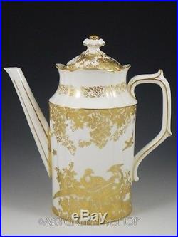 Royal Crown Derby England GOLD AVES LARGE COFFEE POT Excellent
