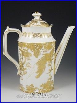 Royal Crown Derby England GOLD AVES LARGE COFFEE POT Excellent