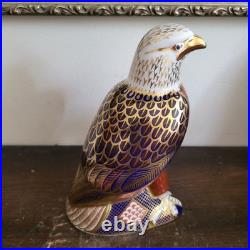 Royal Crown Derby England Imari Paperweight Figurine Bald Eagle