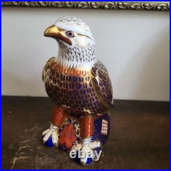 Royal Crown Derby England Imari Paperweight Figurine Bald Eagle