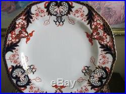 Royal Crown Derby England Imari Pattern 3615 Set Of 6 Dinner Plate 10