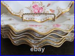 Royal Crown Derby England Porcelain Royal Pinxton Roses Set Of 6 Dinner Plate