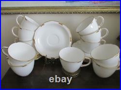 Royal Crown Derby England Regency Set Of 11 Demitasse Cup And Saucer White Gold