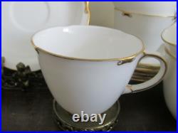 Royal Crown Derby England Regency Set Of 11 Demitasse Cup And Saucer White Gold