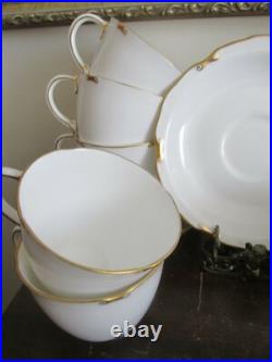 Royal Crown Derby England Regency Set Of 11 Demitasse Cup And Saucer White Gold