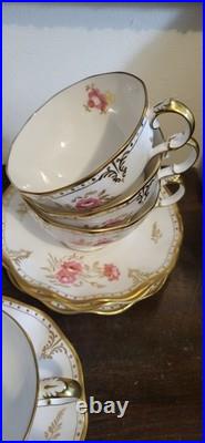 Royal Crown Derby England Royal Pinxton Roses Set Of 6 Tea Cup And Saucer