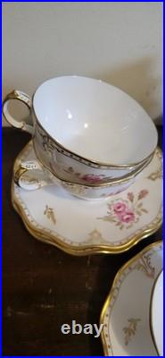 Royal Crown Derby England Royal Pinxton Roses Set Of 6 Tea Cup And Saucer