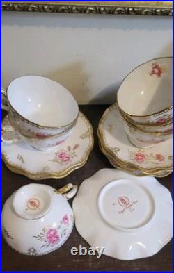 Royal Crown Derby England Royal Pinxton Roses Set Of 6 Tea Cup And Saucer