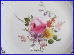 Royal Crown Derby England Set Of 5 Salad Plate Flowers Roses Gold